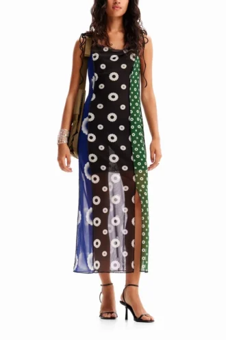 Geometrische midi-jurk
