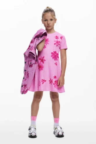 Geplooide bloemenjurk