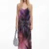 Geplooide jurk met bloemenprint