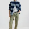 Gestrept denim overhemd