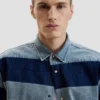 Gestrept denim overhemd