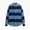 Gestrept denim overhemd