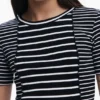 Gestrept T-shirt met korte mouwen