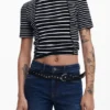 Gestrept T-shirt met korte mouwen
