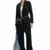 Gestreptes patchwork Blazer