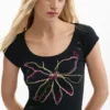 Getailleerd T-shirt met bloemenprint