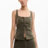 Getailleerde blouse met bandjes