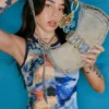 Geverfde denim tassen