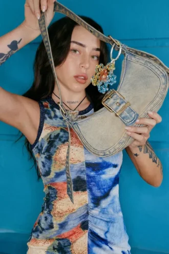 Geverfde denim tassen