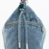 Grote denim tas met bedeltjes