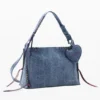 Grote denim tas met hart