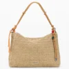 Grote raffia tas met bedeltjes