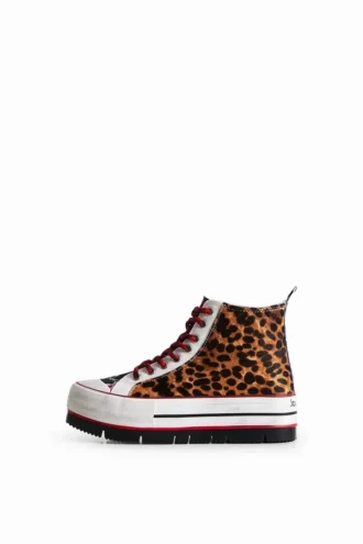 Hoge platform Sneakers met dierenprint