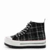 Hoge sneakers met platformzool in tartan