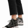 Hoge sneakers met platformzool in tartan