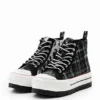 Hoge sneakers met platformzool in tartan