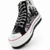Hoge sneakers met platformzool in tartan