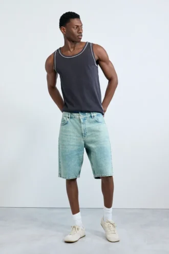Hybride denim Bermuda