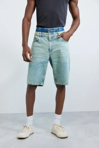 Hybride denim Bermuda