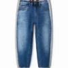 Hybride denim joggingbroek