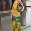Jacquard jurk met bandjes