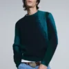 Jacquard-trui met spetterprint