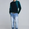Jacquard-trui met spetterprint
