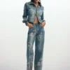 Jeans met bloemenprint