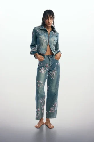 Jeans met bloemenprint