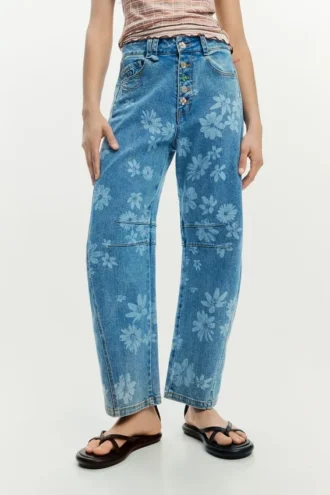 Jeans met bloemenprint