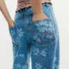 Jeans met bloemenprint