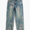 Jeans met bloemenprint