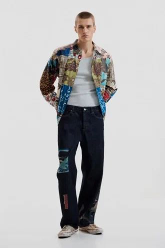 Jeans met oosterse print