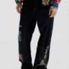 Jeans met oosterse print