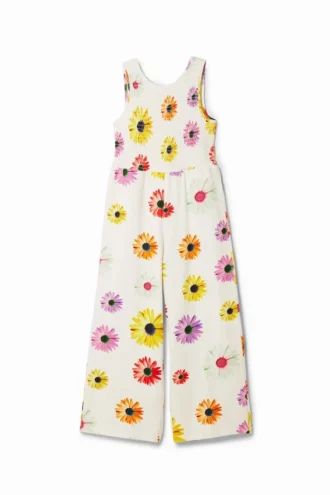 Jumpsuit met bandjes en madeliefjes