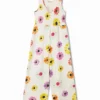 Jumpsuit met bandjes en madeliefjes
