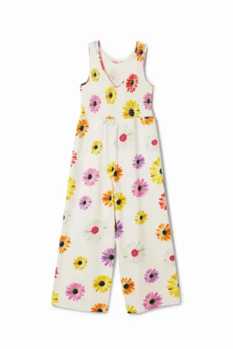 Jumpsuit met bandjes en madeliefjes