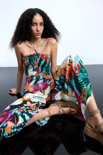 Jumpsuit met tropische print