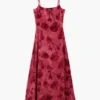 Jurk met bandjes met flockprint