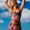 Jurk met bloemenprint en pailletten