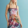 Jurk met bloemenprint en pailletten