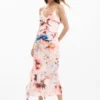 Jurk met bloemenprint en ruches