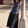 Jurk met denimcombinatie