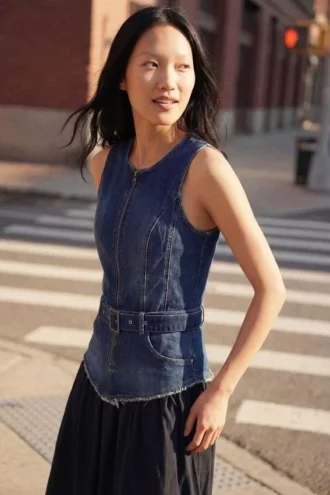 Jurk met denimcombinatie