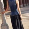 Jurk met denimcombinatie