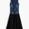 Jurk met denimcombinatie