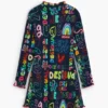 Jurk met lange mouwen en letters