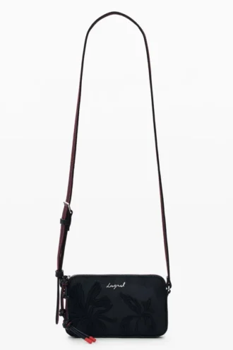 Kleine crossbody-portemonnee met textuur