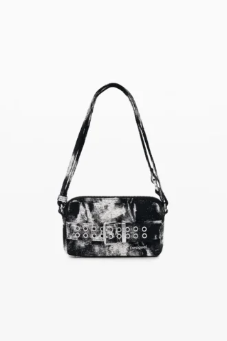 Kleine crossbody-portemonnee met textuur
