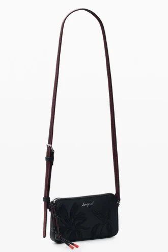 Kleine crossbody-portemonnee met textuur